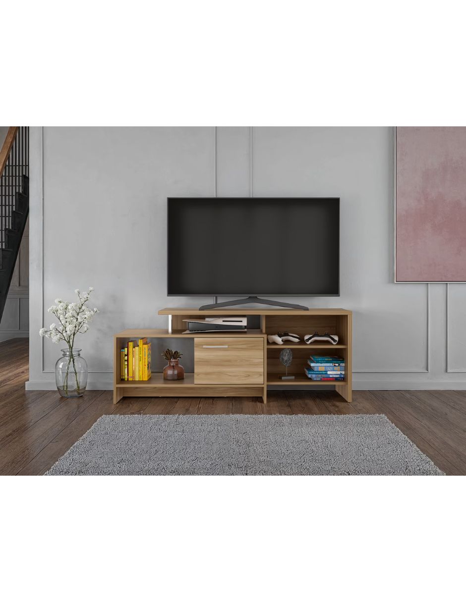 Mueble de tv armable de aglomerado y madera